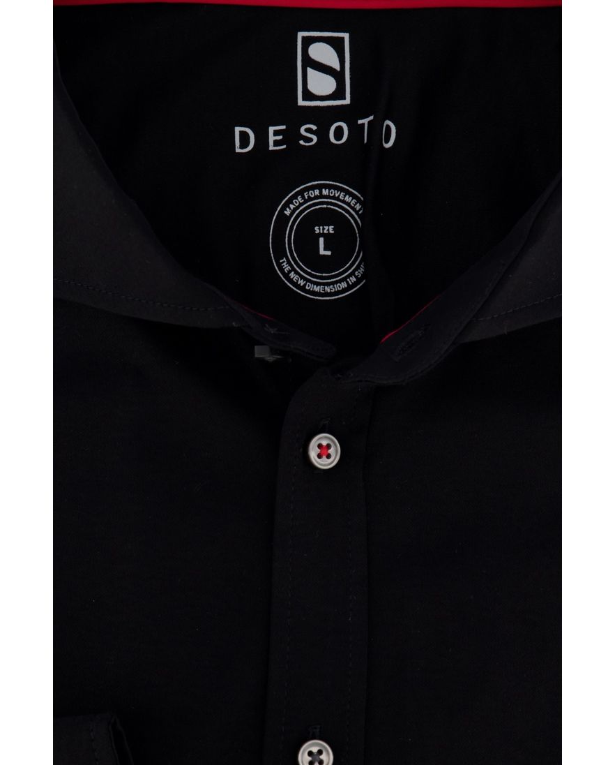 Desoto zwart overhemd katoen