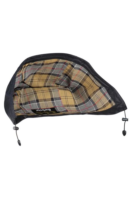 Barbour capuchon ruitje donkerblauw waxkatoen