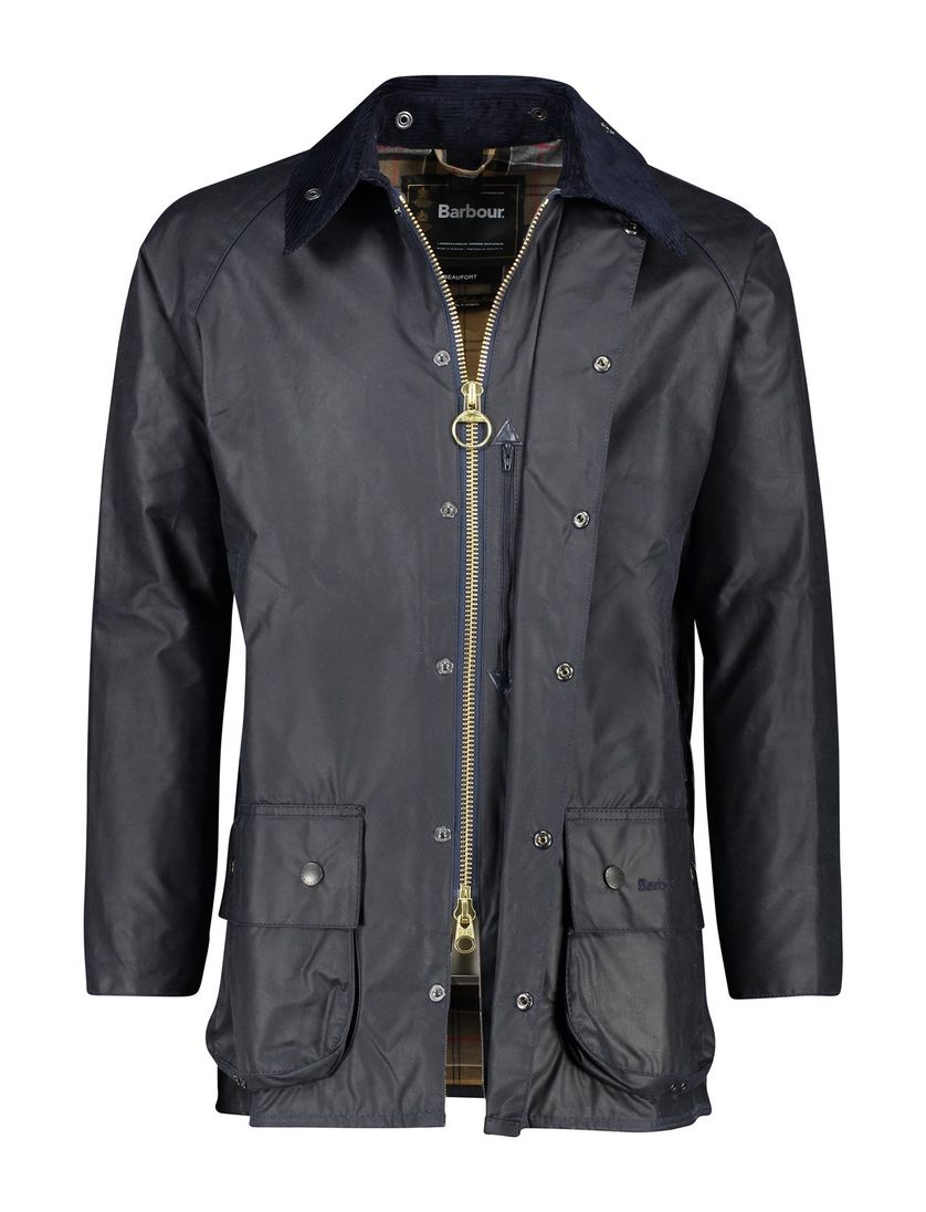 Barbour Beaufort waxjas donkerblauw