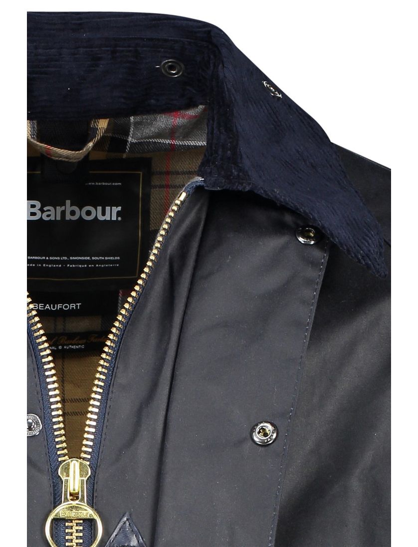 Barbour Beaufort waxjas donkerblauw