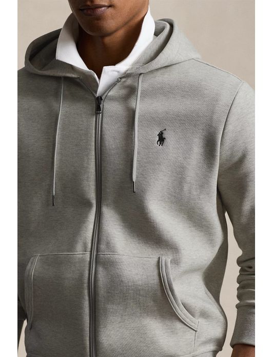 vest Polo Ralph Lauren grijs effen katoen opstaande kraag rits