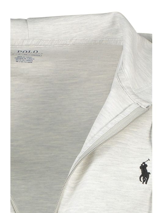 vest Polo Ralph Lauren grijs effen katoen opstaande kraag rits