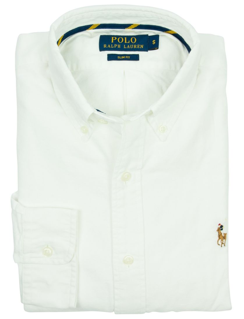 Overhemd Ralph Lauren uni wit Oxford Slim Fit