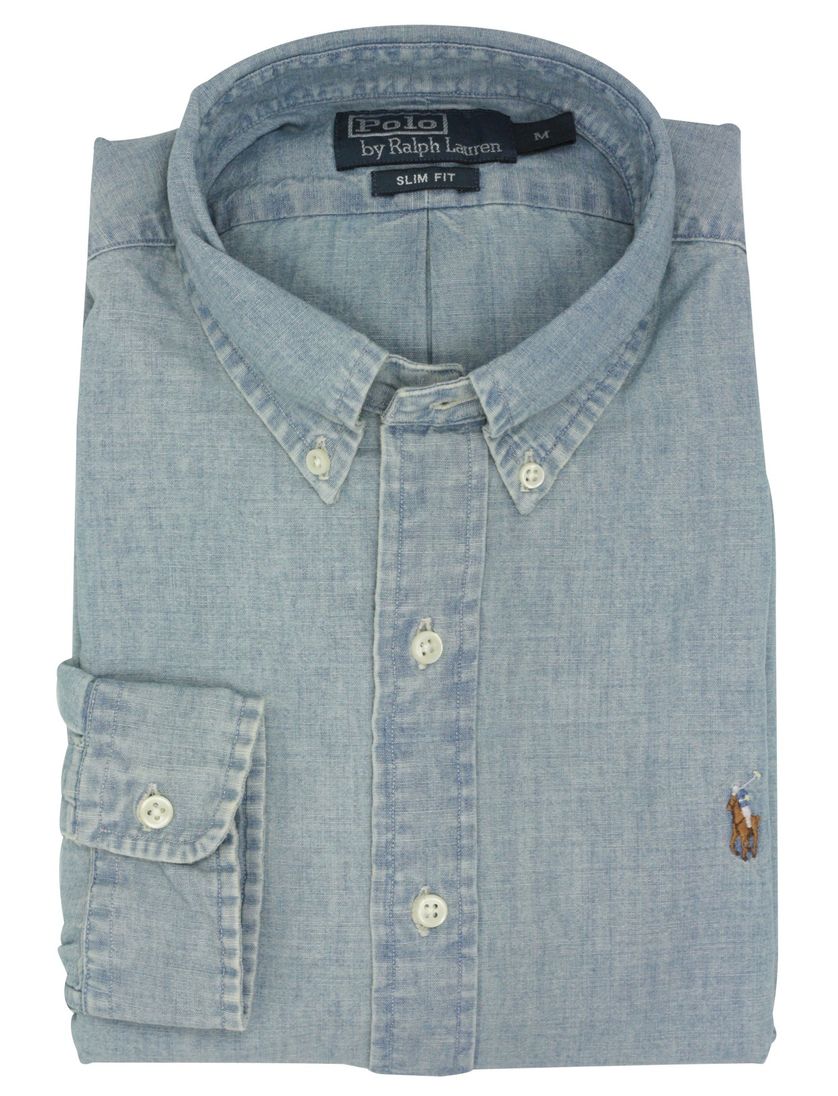 Ralph Lauren jeans overhemd Slim Fit midblue denim