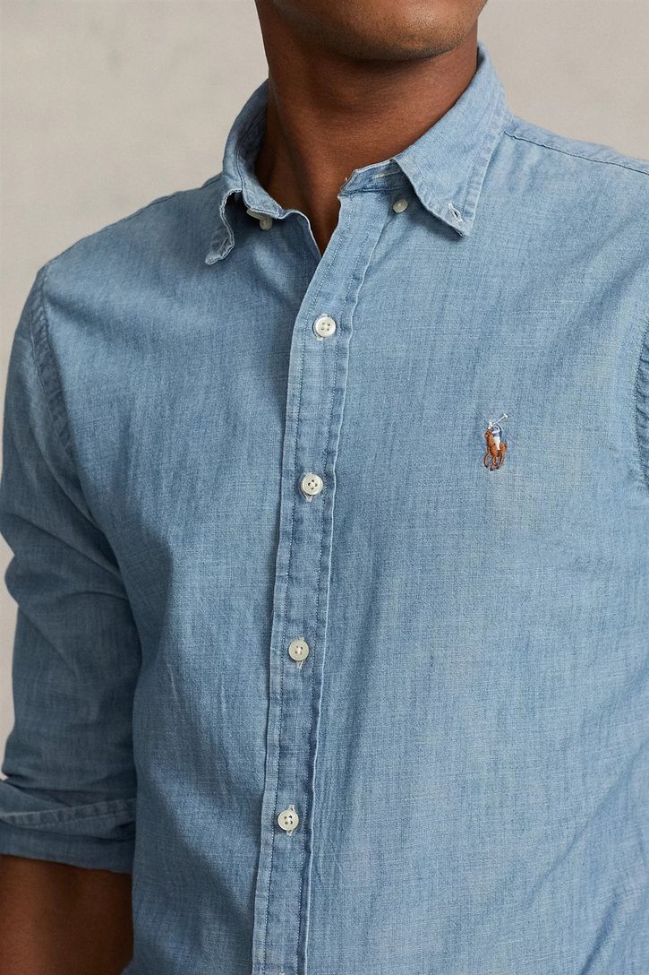 Ralph Lauren jeans overhemd Slim Fit midblue denim