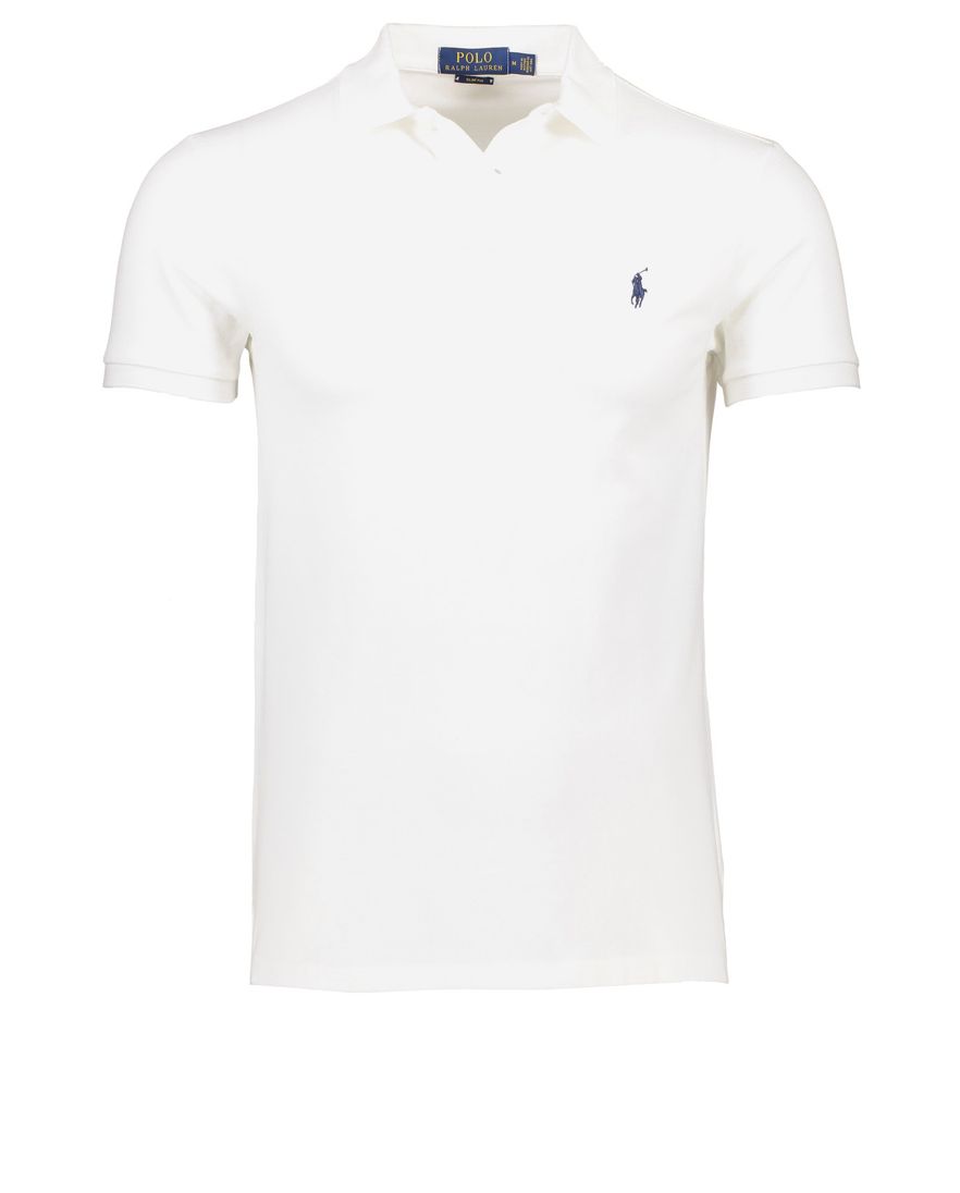 Polo Ralph Lauren polo slim fit wit effen katoen