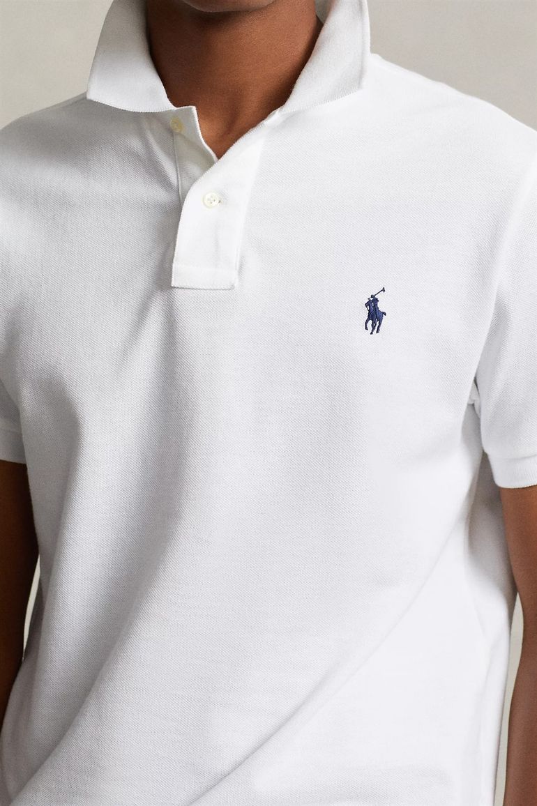 Polo Ralph Lauren polo slim fit wit effen katoen