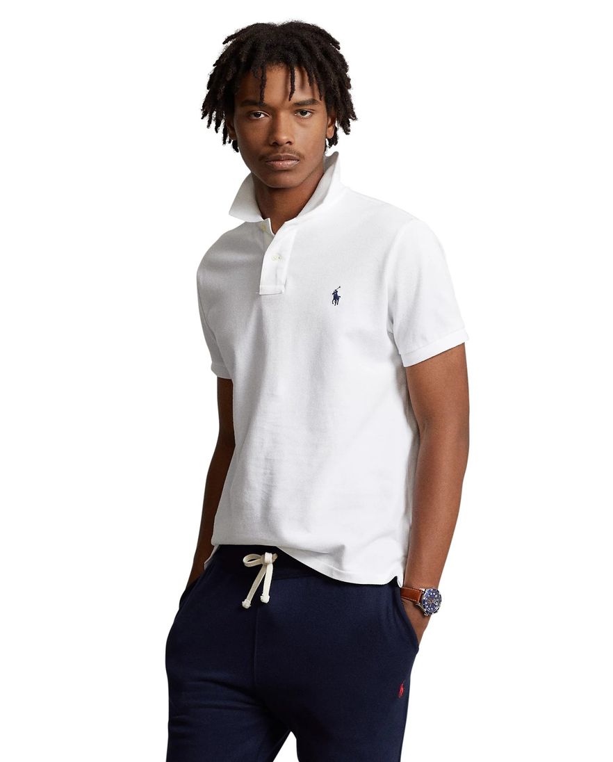 Polo Ralph Lauren polo slim fit wit effen katoen