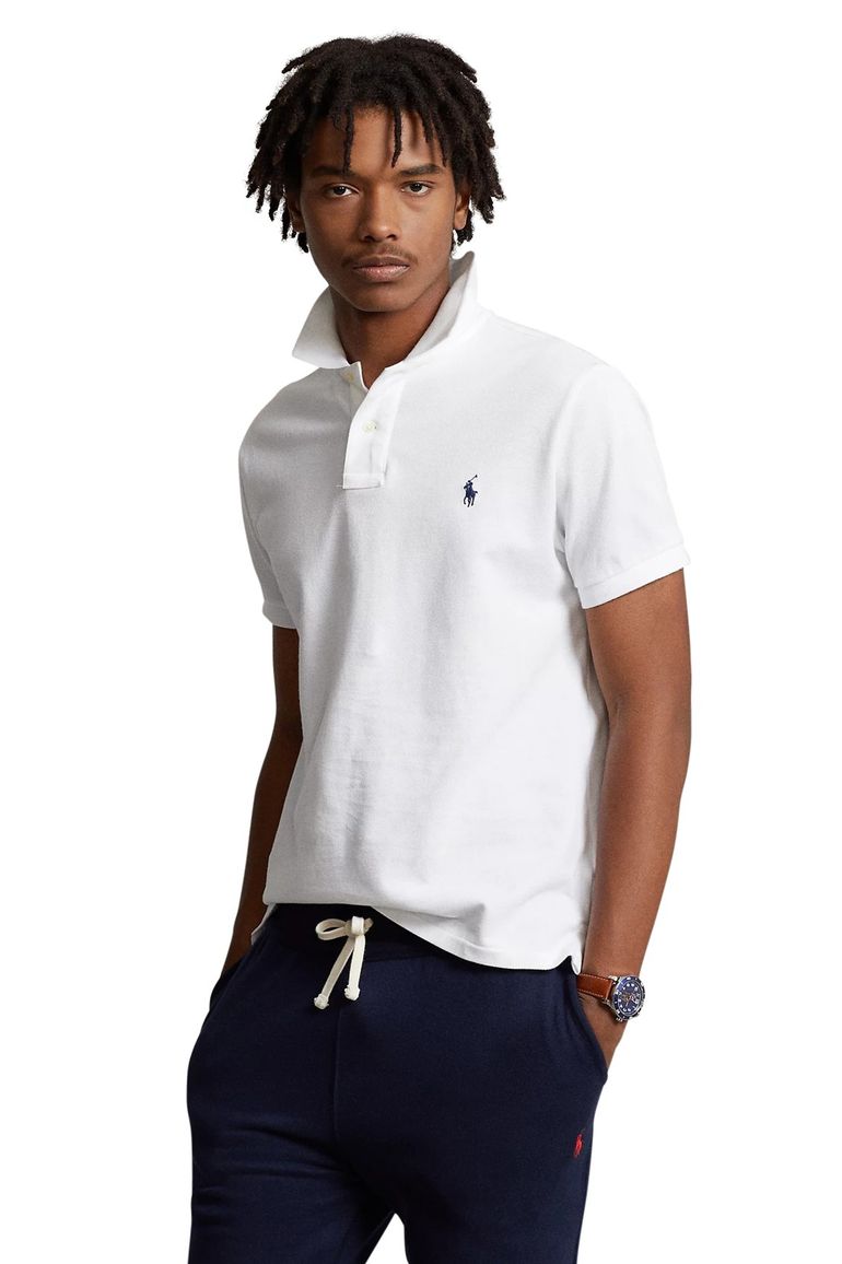 Polo Ralph Lauren polo slim fit wit effen katoen
