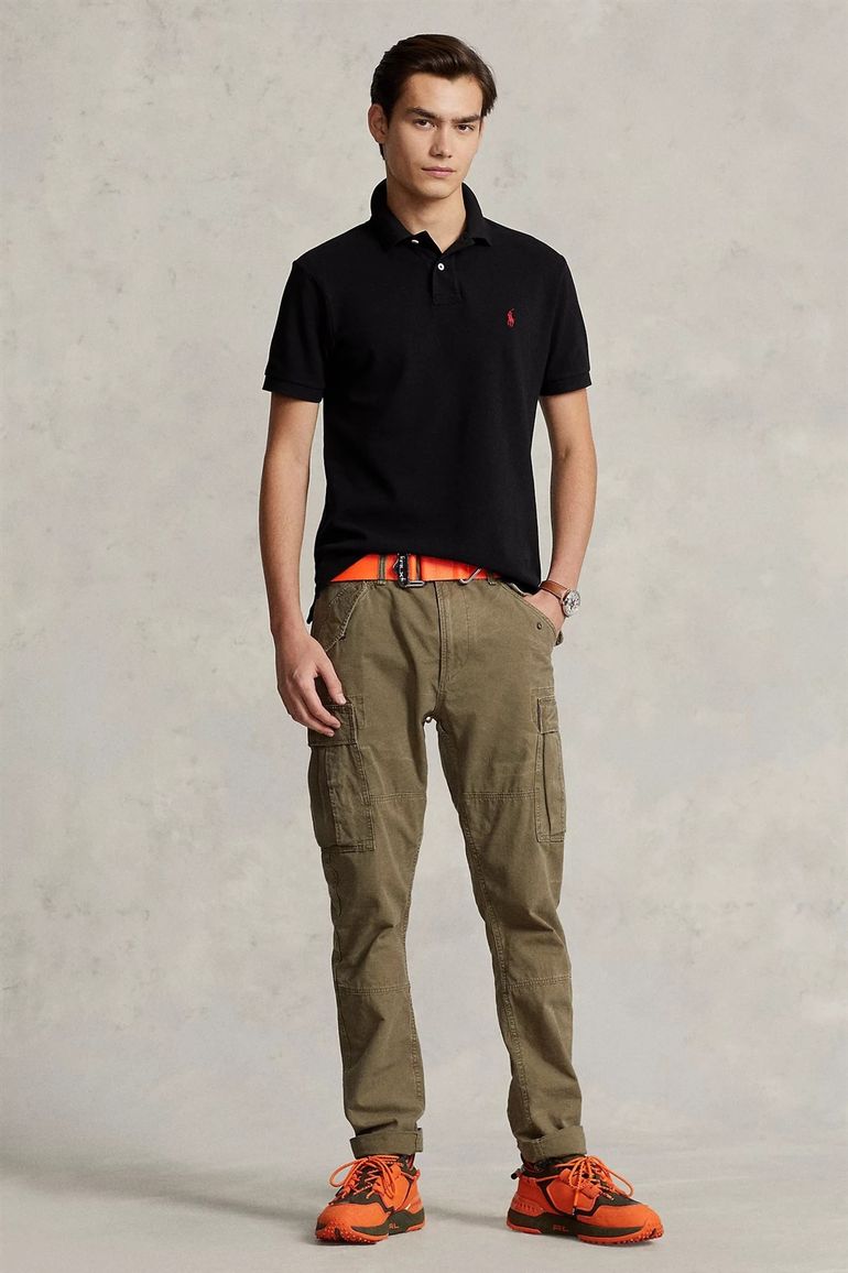 polo Polo Ralph Lauren zwart effen katoen slim fit