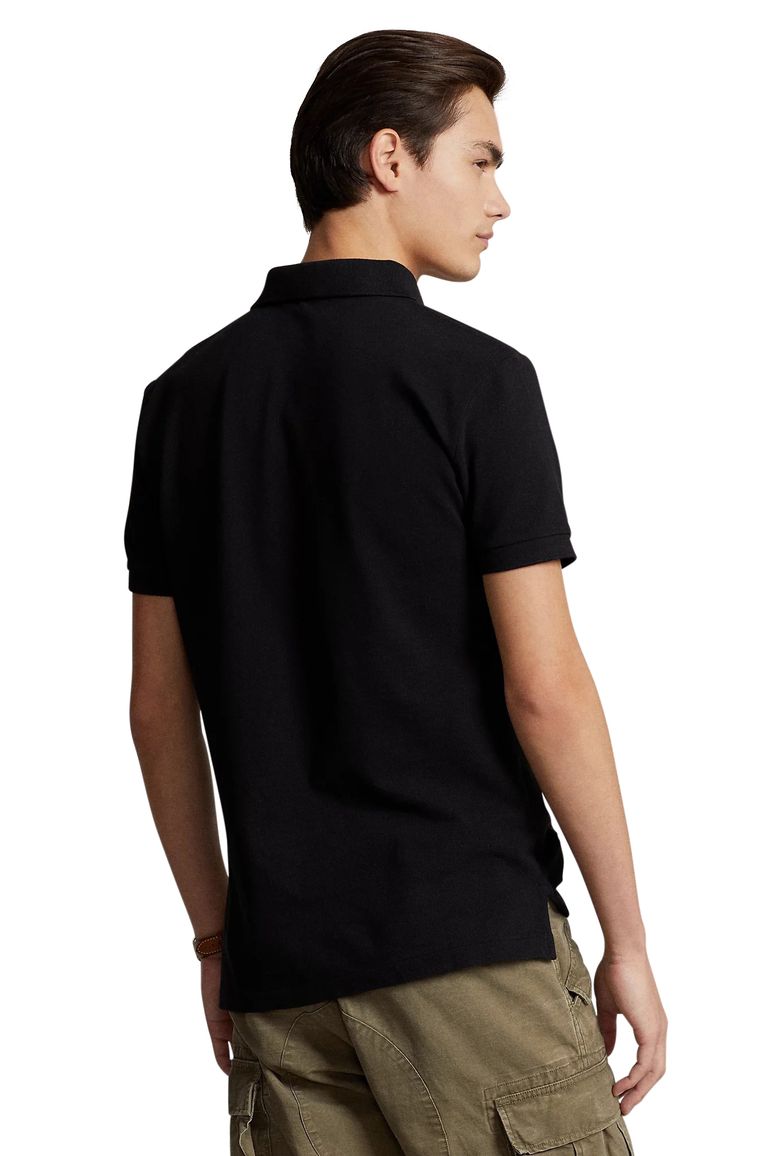 polo Polo Ralph Lauren zwart effen katoen slim fit