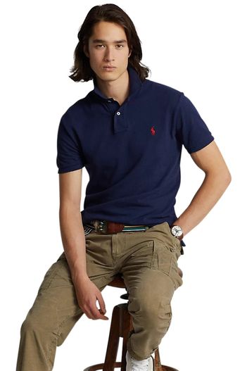 Polo Ralph Lauren Polo Ralph Lauren polo slim fit donkerblauw effen katoen