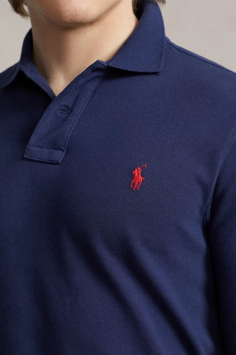 polo Polo Ralph Lauren donkerblauw effen katoen slim fit