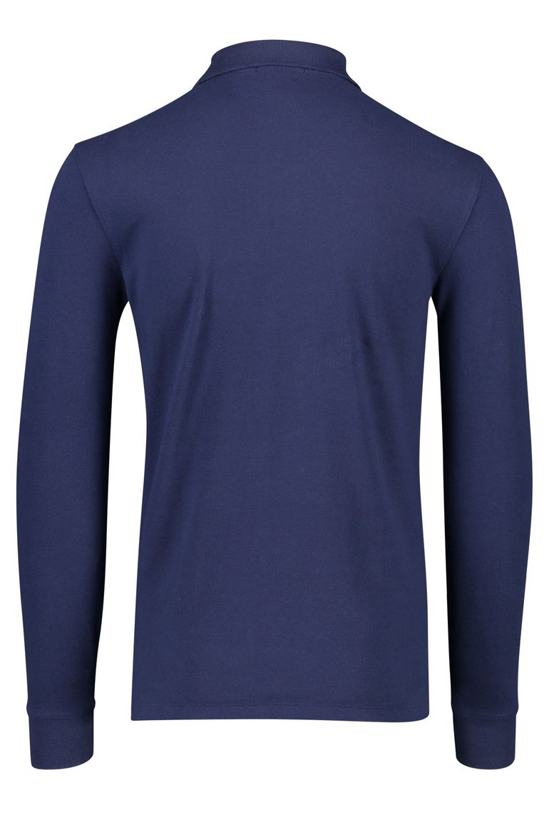 polo Polo Ralph Lauren donkerblauw effen katoen slim fit