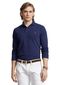 Polo Ralph Lauren polo lange mouw slim fit donkerblauw effen katoen