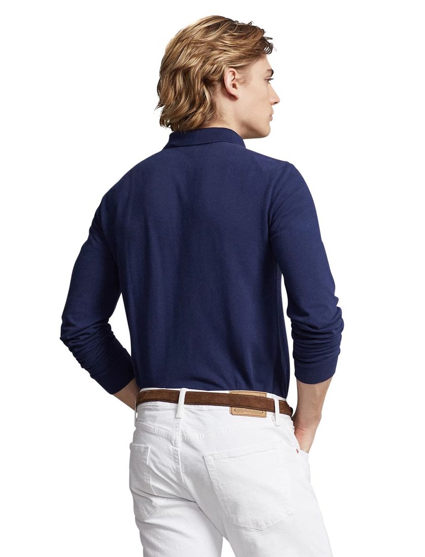 Polo Ralph Lauren polo donkerblauw effen katoen slim fit