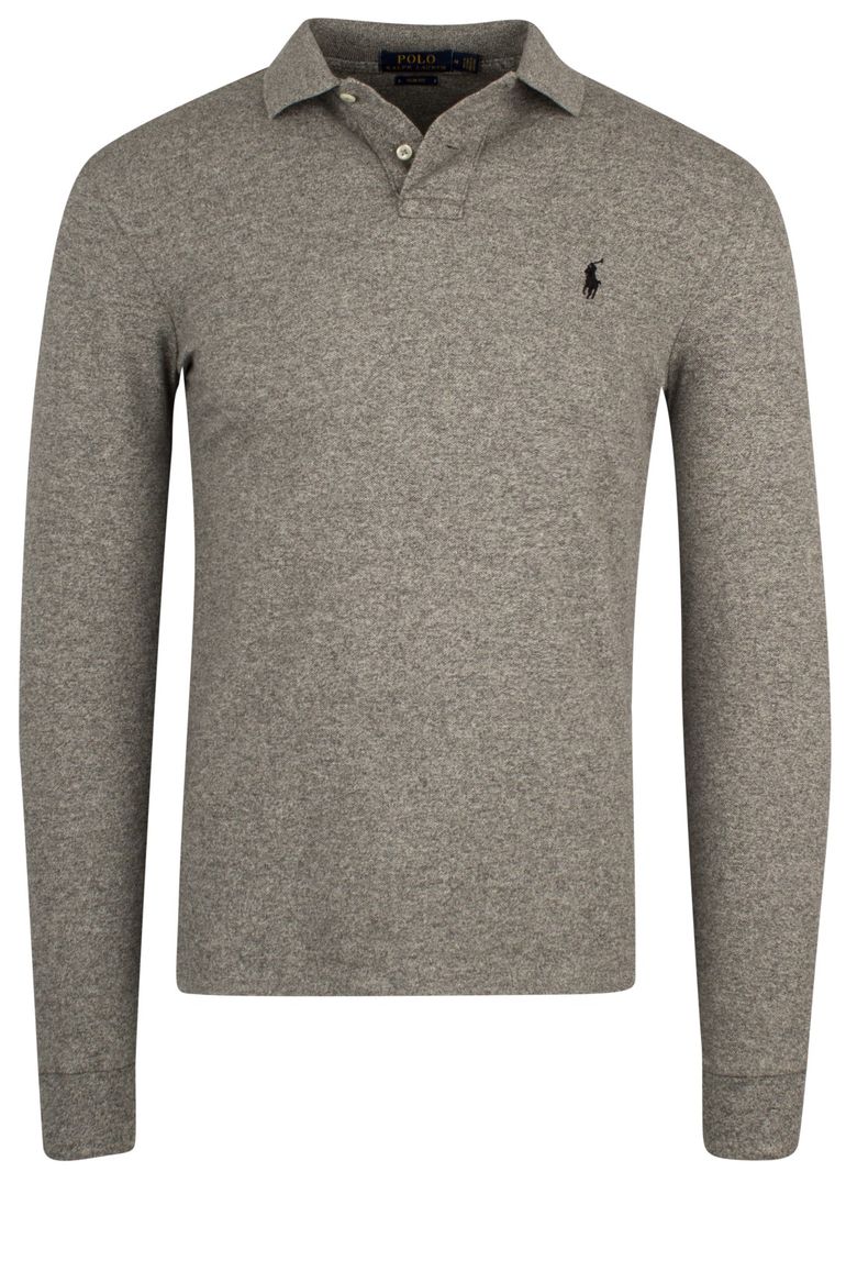 Polo Ralph Lauren polo slim fit grijs effen katoen