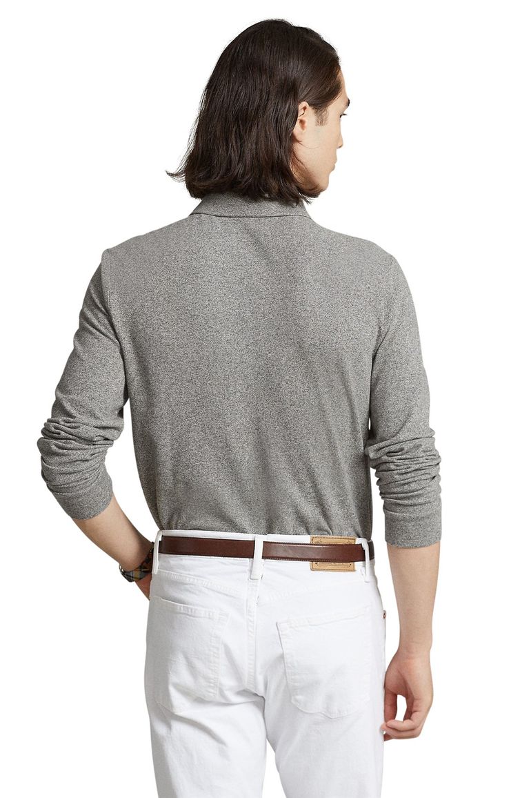 Polo Ralph Lauren polo slim fit grijs effen katoen