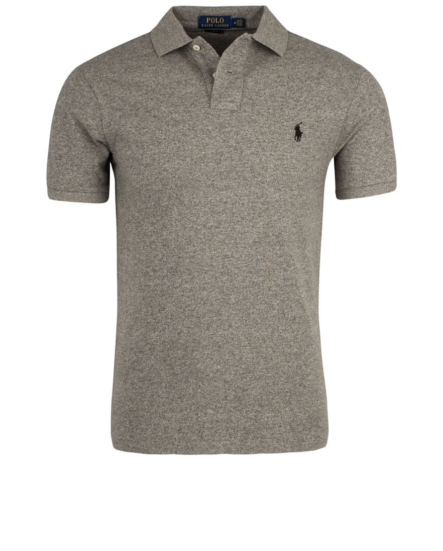 Ralph Lauren slim fit polo grijs melange
