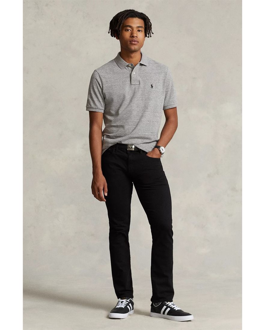 Ralph Lauren slim fit polo grijs melange