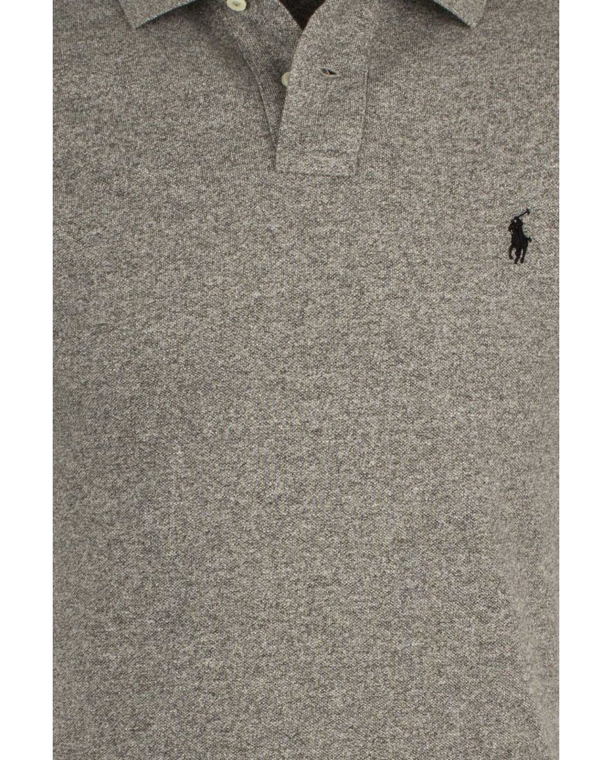 Ralph Lauren slim fit polo grijs melange