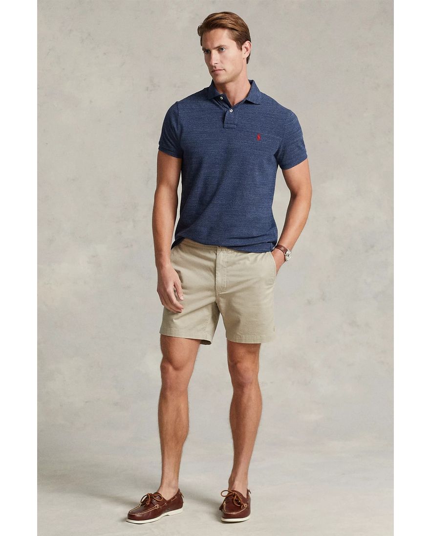 Ralph Lauren poloshirt blauw melange slim fit