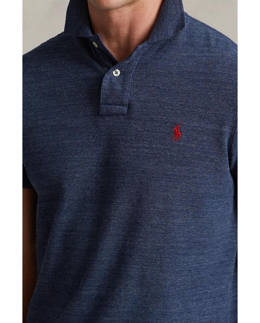 Ralph Lauren poloshirt blauw melange slim fit
