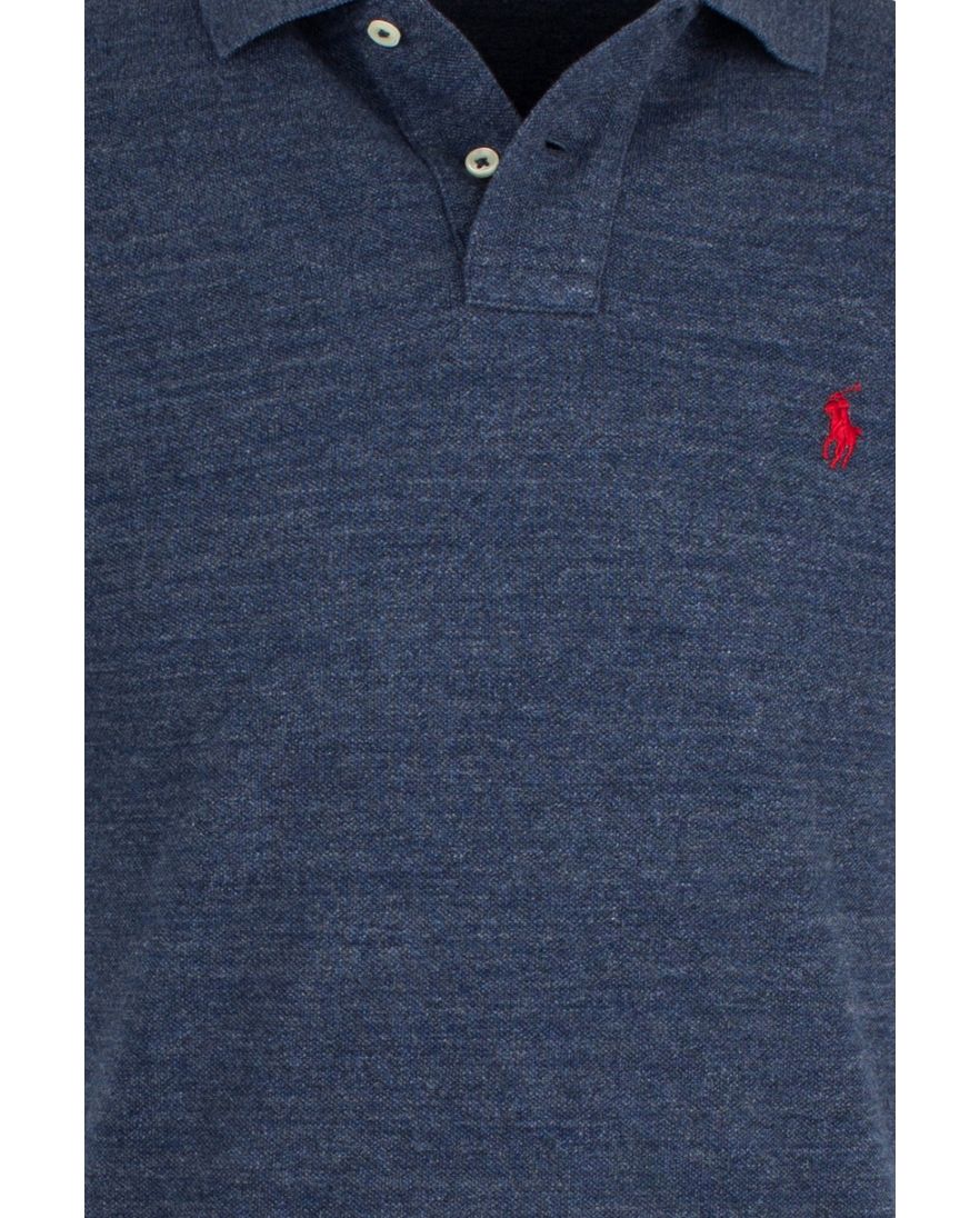 Ralph Lauren poloshirt blauw melange slim fit