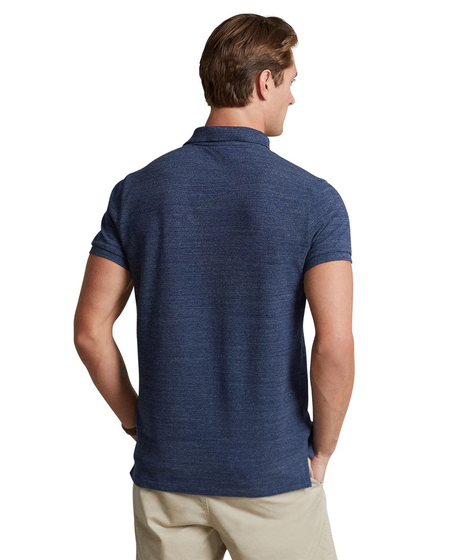 Ralph Lauren poloshirt blauw melange slim fit