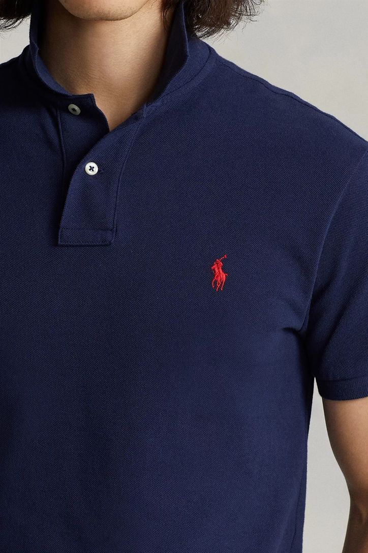 Ralph Lauren Custom Slim Fit polo donkerblauw