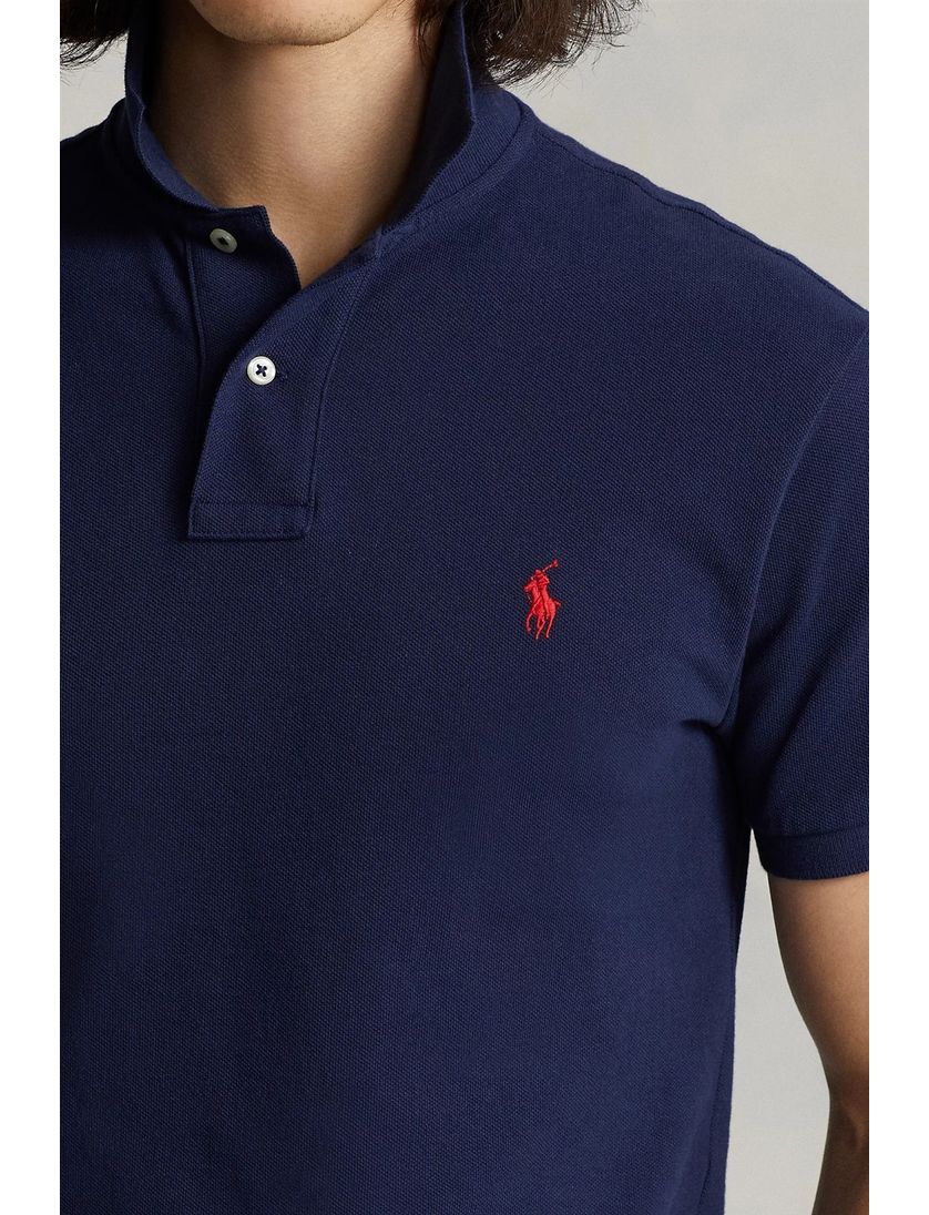 Ralph Lauren Custom Slim Fit polo donkerblauw