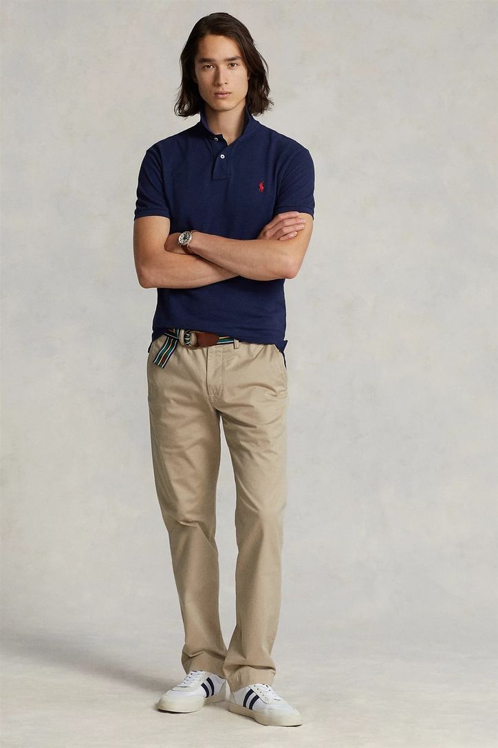 Ralph Lauren Custom Slim Fit polo donkerblauw