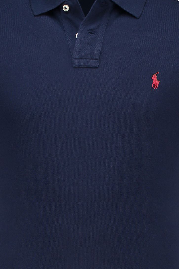 Ralph Lauren Custom Slim Fit polo donkerblauw