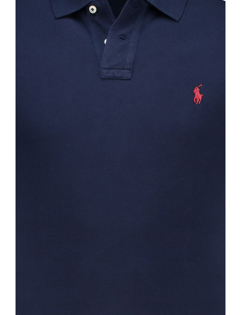 Ralph Lauren Custom Slim Fit polo donkerblauw