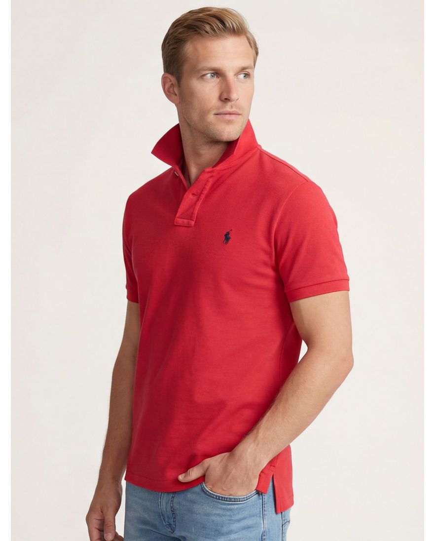 Ralph Lauren polo rood Custom Slim Fit