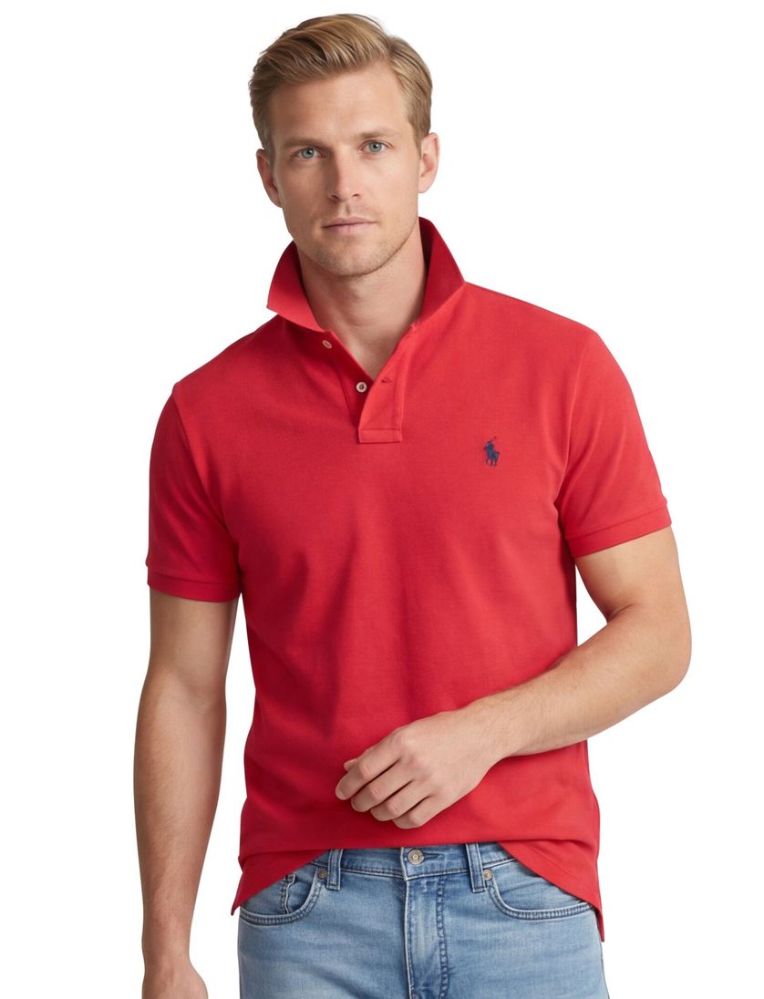 Poloshirt Ralph Lauren rood Custom Sim Fit