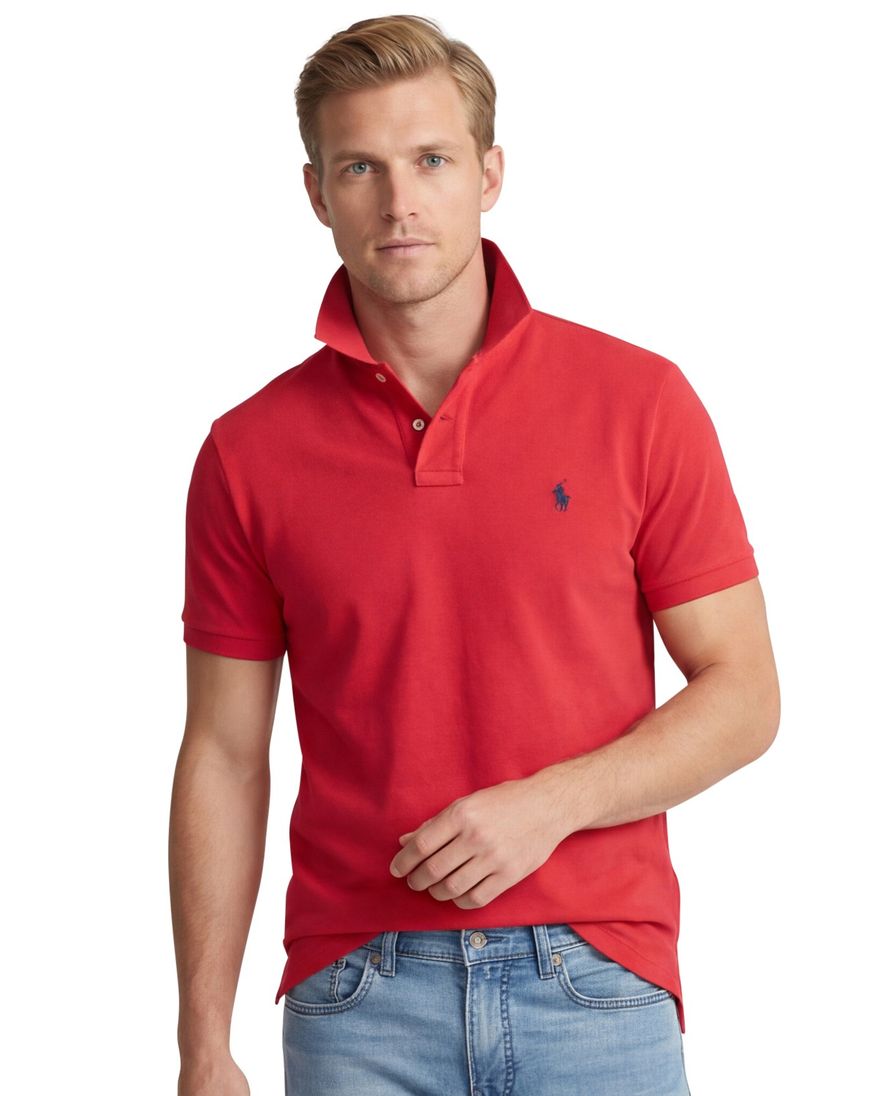 Ralph Lauren polo rood Custom Slim Fit