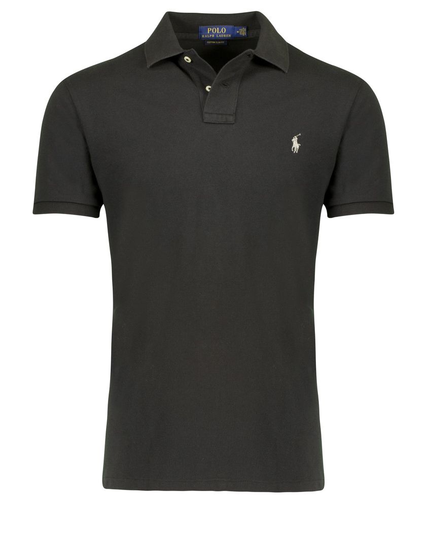 Ralph Lauren polo Custom Slim Fit zwart