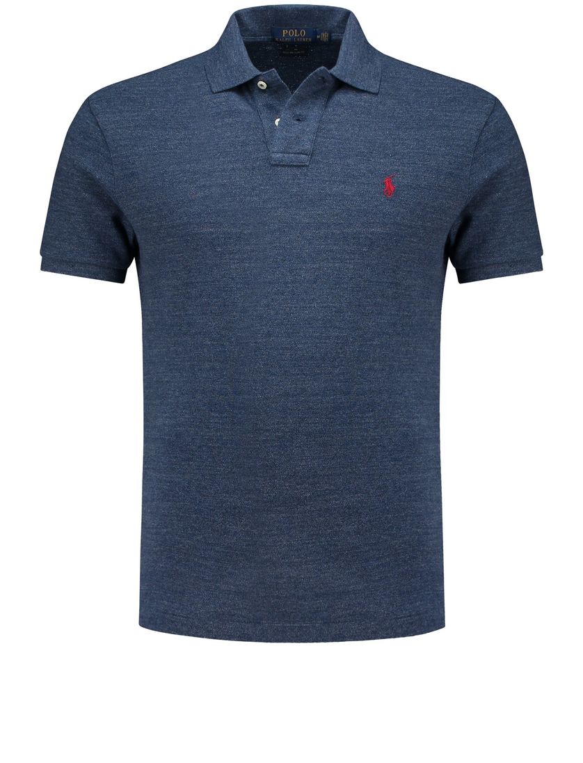 Polo Ralph Lauren poloshirt met logo blauw effen katoen normale fit
