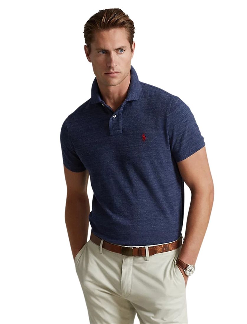 Polo Ralph Lauren poloshirt met logo blauw effen katoen normale fit