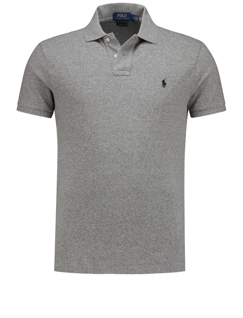 Polo Ralph Lauren polo Custom Slim Fit grijs effen katoen normale fit