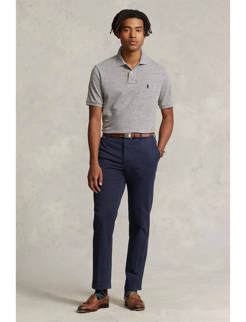 Polo Ralph Lauren polo Custom Slim Fit grijs effen katoen normale fit