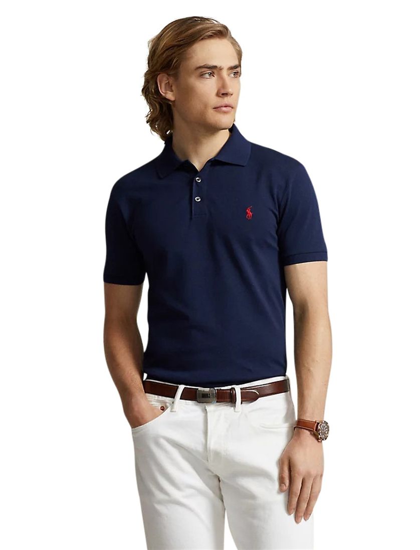 Ralph Lauren slim fit polo navy stretch