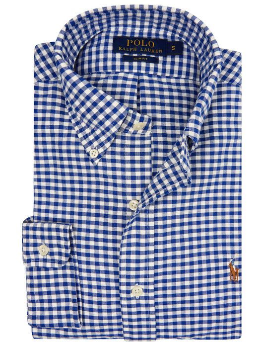 Ralph Lauren blauw geruit hemd oxford