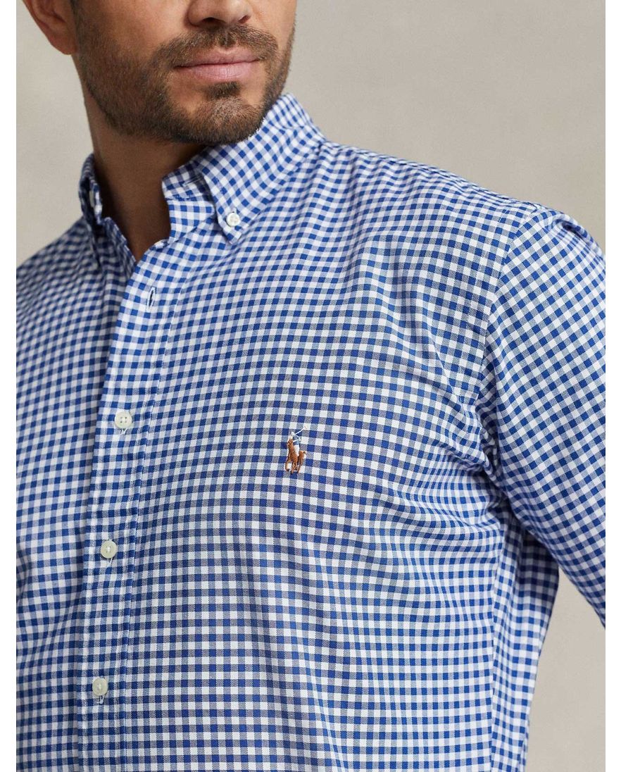 Ralph Lauren blauw geruit hemd oxford