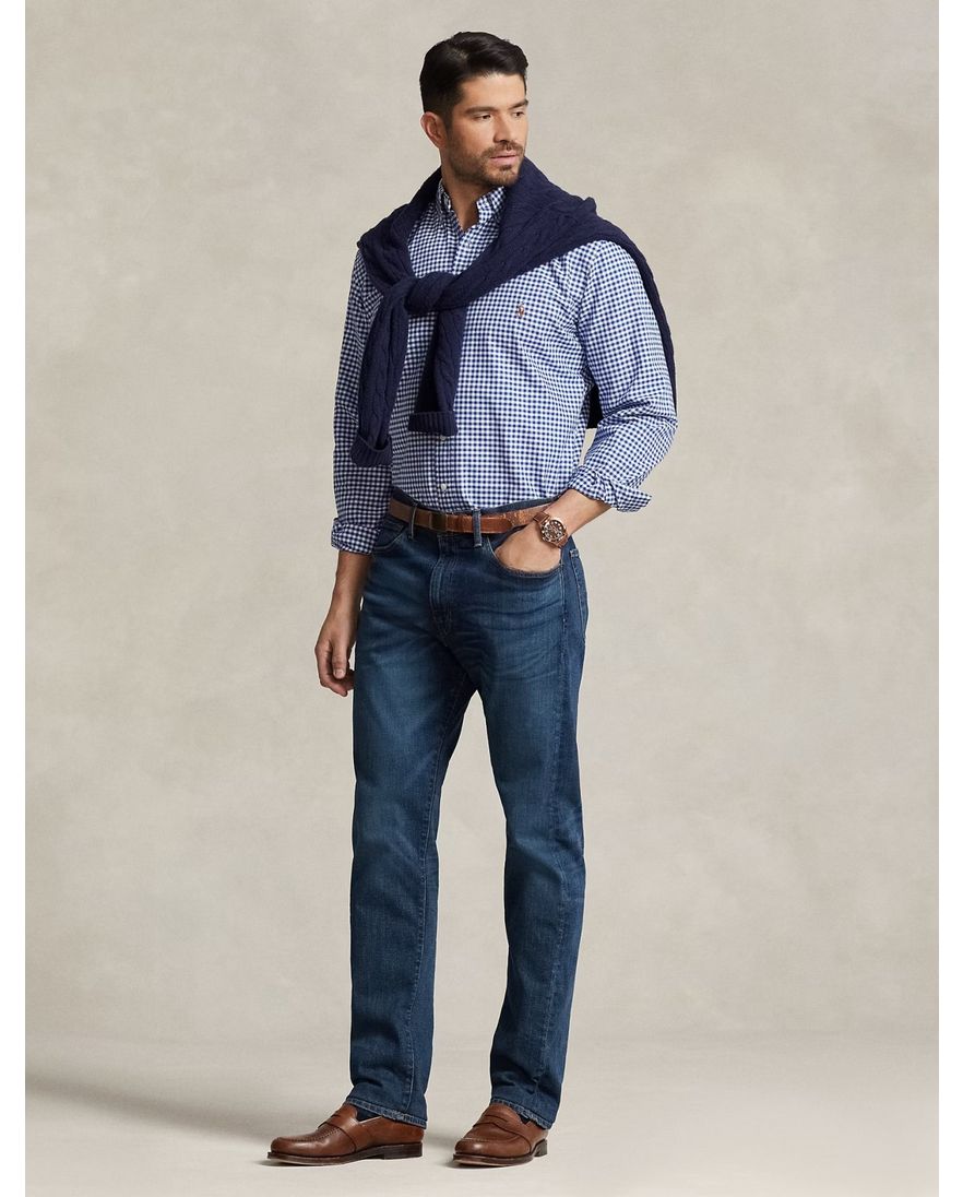 Ralph Lauren blauw geruit hemd oxford