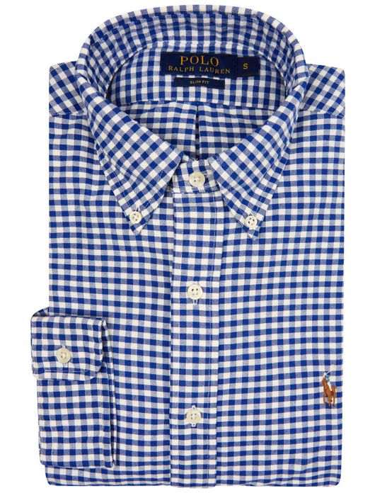 Ralph Lauren blauw geruit hemd oxford