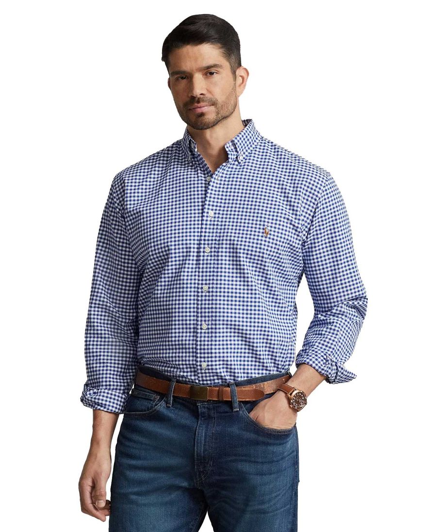 Ralph Lauren blauw geruit hemd oxford