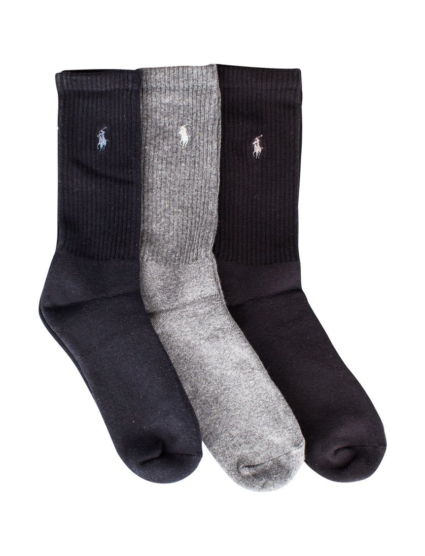 Ralph Lauren sokken 3 paar blauw/grijs/zwart