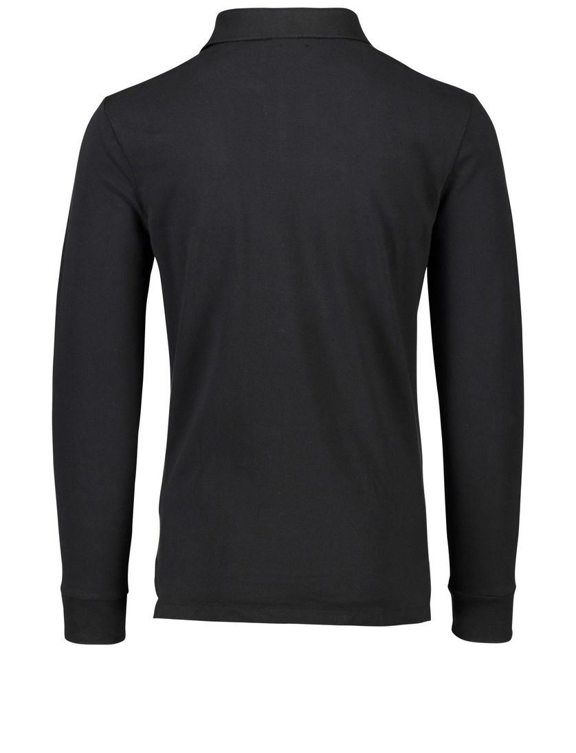 Polo Ralph Lauren polo Custom Slim Fit zwart effen katoen normale fit
